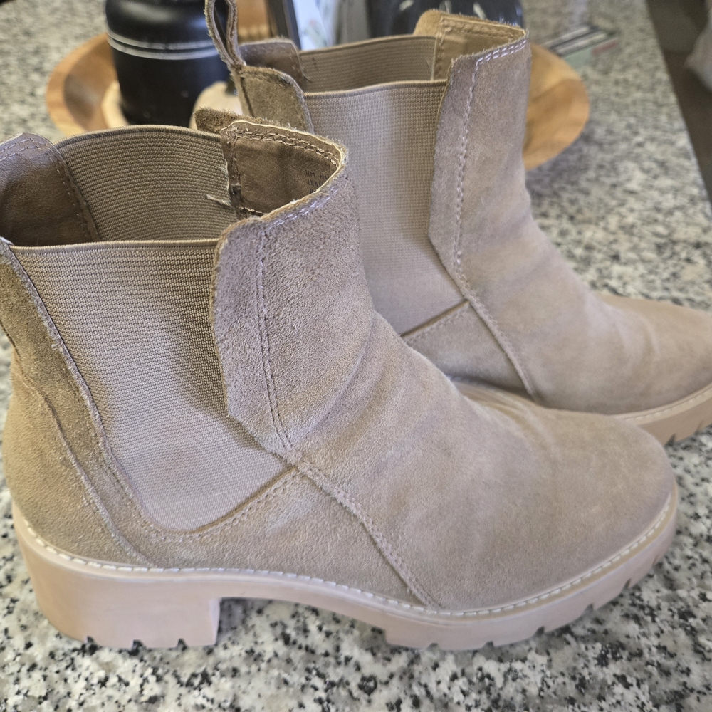 Dolce Vita Light Brown Suede Ankle Booties